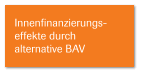 Innenfinanzierungs- effekte durch alternative BAV